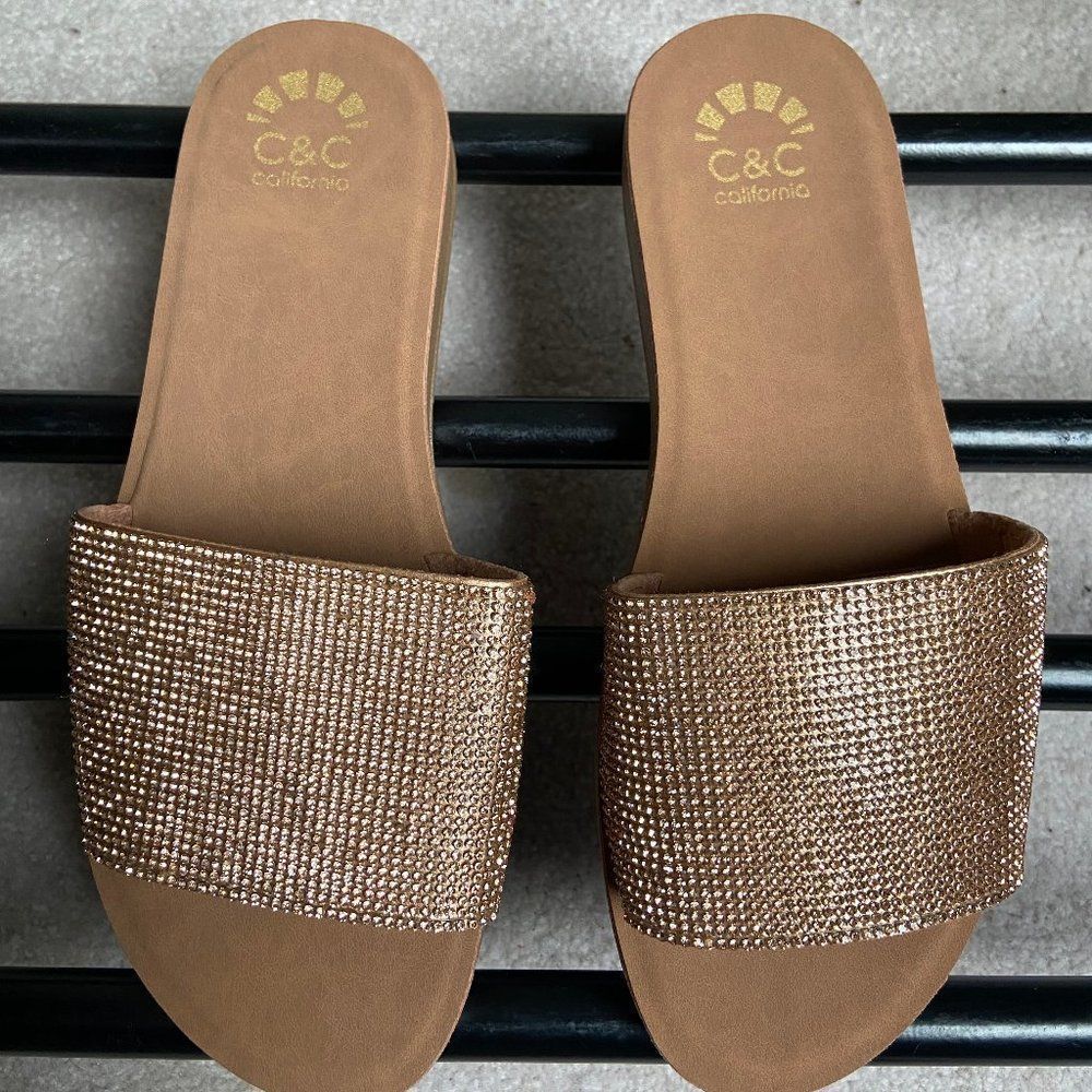 C & C California Flex One Rhinestone Sandals - NEW NWOB